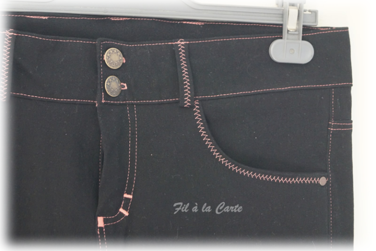 Jeans noir corail2