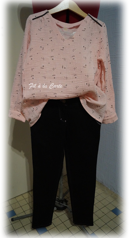 Tenue jeans tunique passepoil 6a