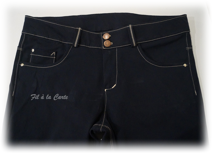 Jeans bleu marine et noir femme5