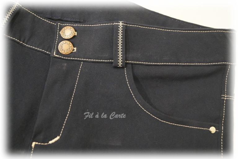 Jeans bleu marine et noir femme6