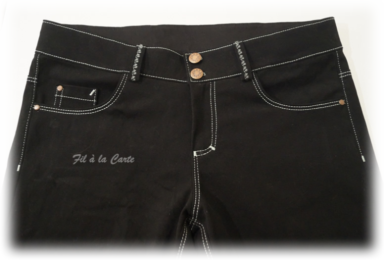 Jeans bleu marine et noir femme9