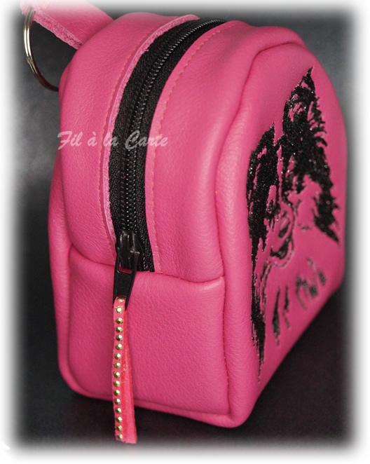 Mini sac Shetland fushia noir paillettes3