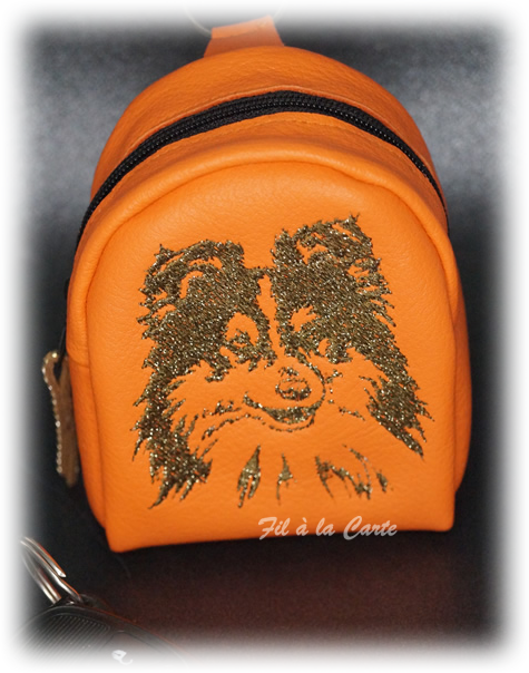 Mini sac Shetland orange taupe paillettes