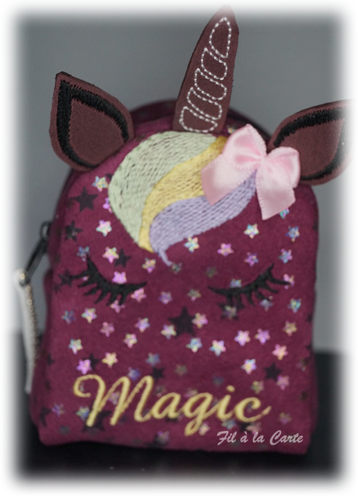 Mini sac licorne étoiles