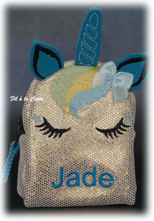 Mini sac licorne bleue