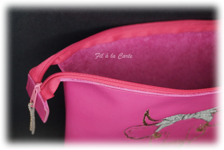 Trousse plate vachette rose5