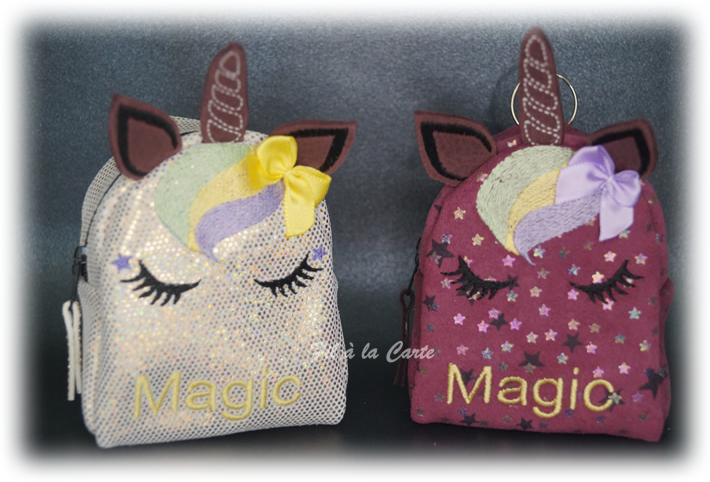 Mini sac licorne paillettes étoiles